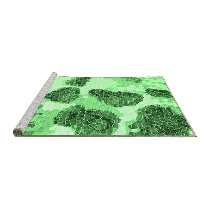 Sideview of Machine Washable Abstract Emerald Green Contemporary Area Rugs, wshcon545emgrn