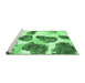 Sideview of Machine Washable Abstract Emerald Green Contemporary Area Rugs, wshcon545emgrn