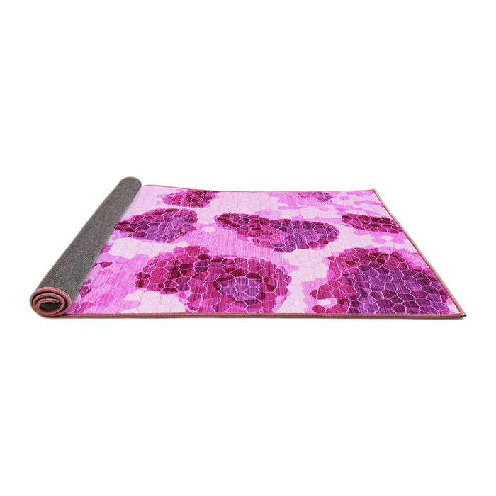 Sideview of Abstract Pink Contemporary Rug, con545pnk