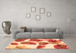 Machine Washable Abstract Orange Contemporary Area Rugs in a Living Room, wshcon545org