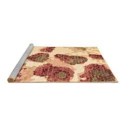Sideview of Machine Washable Abstract Brown Contemporary Rug, wshcon545brn