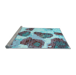 Sideview of Machine Washable Abstract Light Blue Contemporary Rug, wshcon545lblu