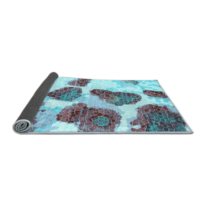 Sideview of Abstract Light Blue Contemporary Rug, con545lblu