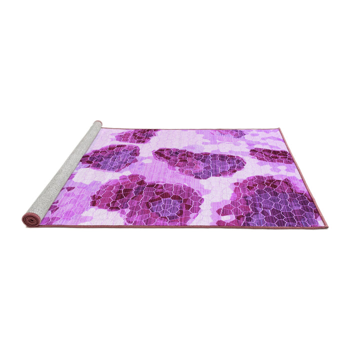 Sideview of Machine Washable Abstract Purple Contemporary Area Rugs, wshcon545pur