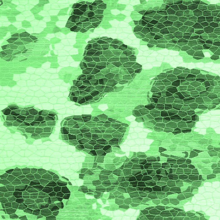 Square Machine Washable Abstract Emerald Green Contemporary Area Rugs, wshcon545emgrn