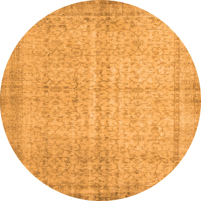 Square Abstract Orange Contemporary Rug, con546org