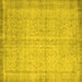 Square Abstract Yellow Contemporary Rug, con546yw