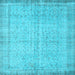 Square Machine Washable Abstract Light Blue Contemporary Rug, wshcon546lblu