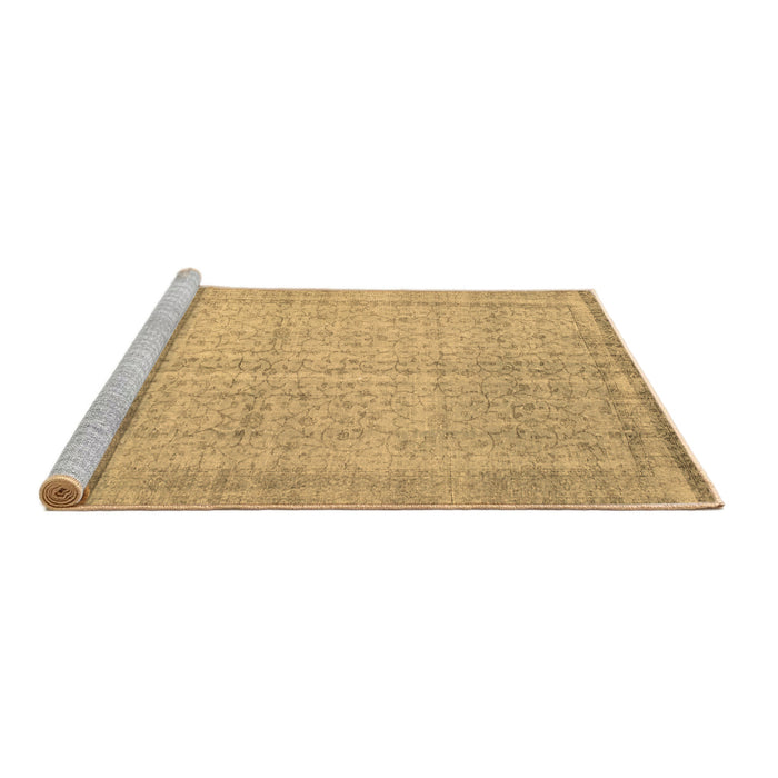 Sideview of Machine Washable Abstract Brown Contemporary Rug, wshcon546brn