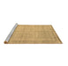 Sideview of Machine Washable Abstract Brown Contemporary Rug, wshcon546brn