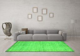 Machine Washable Abstract Green Contemporary Area Rugs in a Living Room,, wshcon546grn