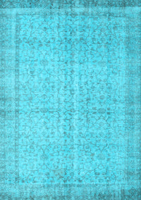 Abstract Light Blue Contemporary Rug, con546lblu