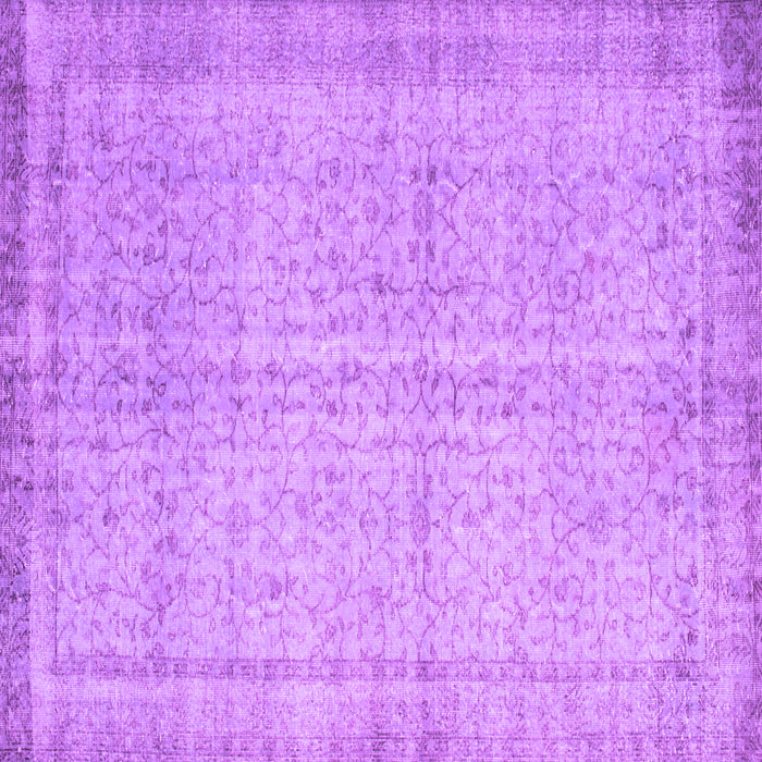 Square Machine Washable Abstract Purple Contemporary Area Rugs, wshcon546pur
