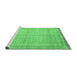 Sideview of Machine Washable Abstract Emerald Green Contemporary Area Rugs, wshcon546emgrn