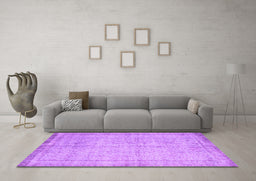 Machine Washable Abstract Purple Contemporary Area Rugs in a Living Room, wshcon546pur