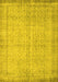 Abstract Yellow Contemporary Rug, con546yw