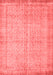 Abstract Red Contemporary Area Rugs