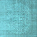 Square Machine Washable Abstract Light Blue Contemporary Rug, wshcon547lblu