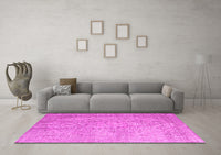 Machine Washable Abstract Pink Contemporary Rug, wshcon547pnk