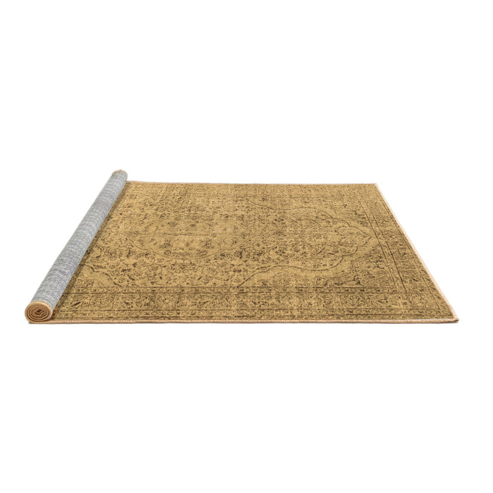 Sideview of Machine Washable Abstract Brown Contemporary Rug, wshcon547brn