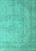 Machine Washable Abstract Turquoise Contemporary Area Rugs, wshcon547turq