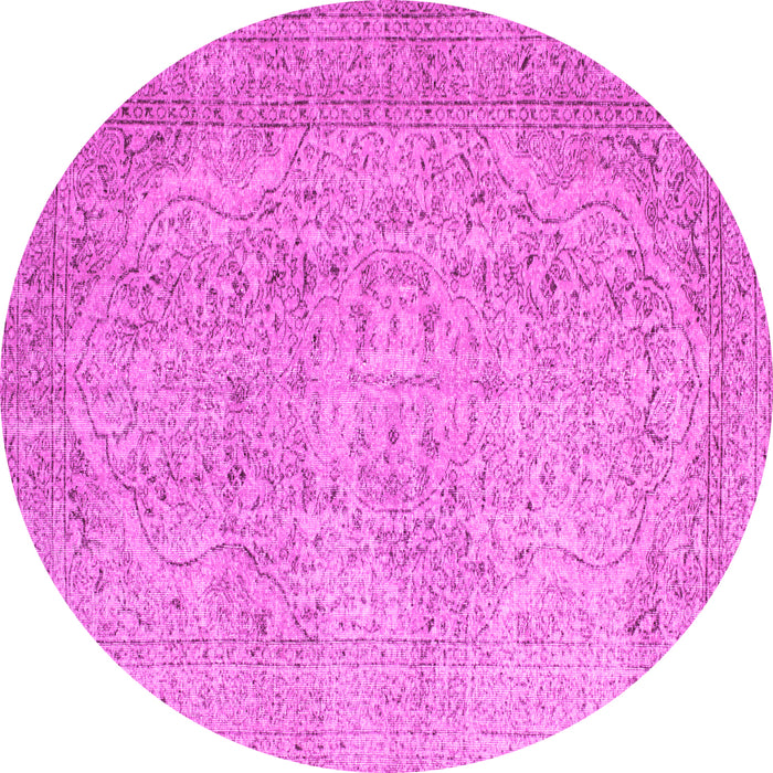 Round Abstract Pink Contemporary Rug, con547pnk