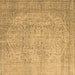 Square Abstract Brown Contemporary Rug, con547brn