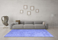 Machine Washable Abstract Blue Contemporary Rug, wshcon547blu