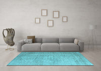 Machine Washable Abstract Light Blue Contemporary Rug, wshcon547lblu