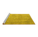 Sideview of Machine Washable Abstract Yellow Contemporary Rug, wshcon547yw