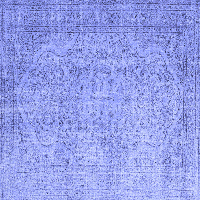 Square Machine Washable Abstract Blue Contemporary Rug, wshcon547blu