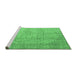 Sideview of Machine Washable Abstract Emerald Green Contemporary Area Rugs, wshcon547emgrn