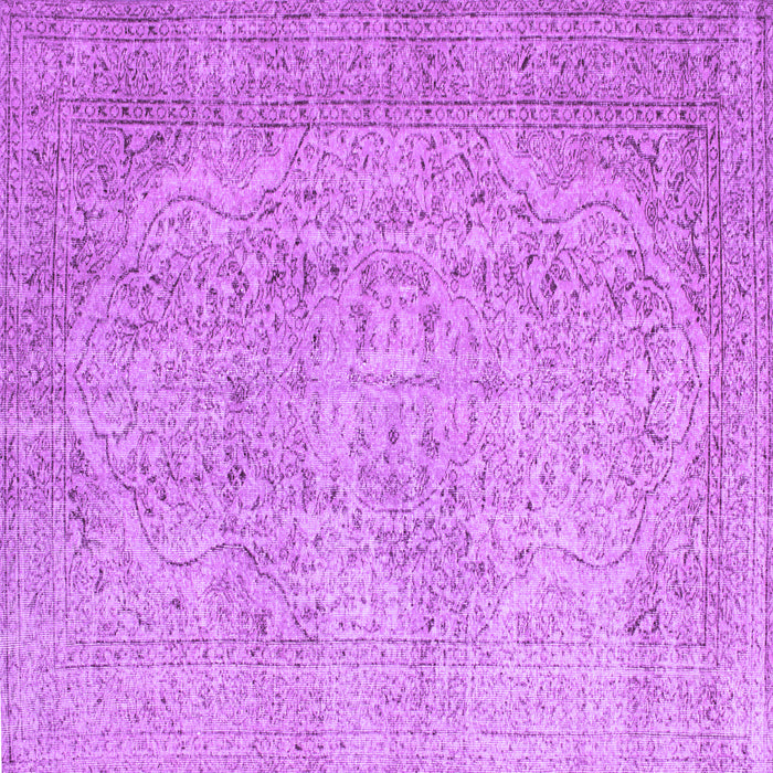 Square Machine Washable Abstract Purple Contemporary Area Rugs, wshcon547pur