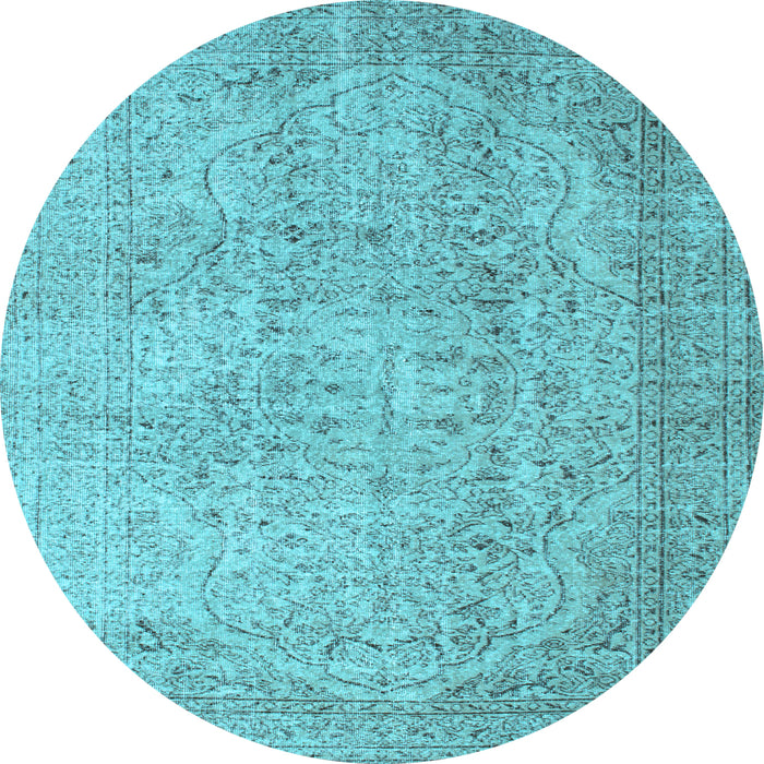 Round Machine Washable Abstract Light Blue Contemporary Rug, wshcon547lblu