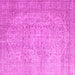 Square Machine Washable Abstract Pink Contemporary Rug, wshcon547pnk