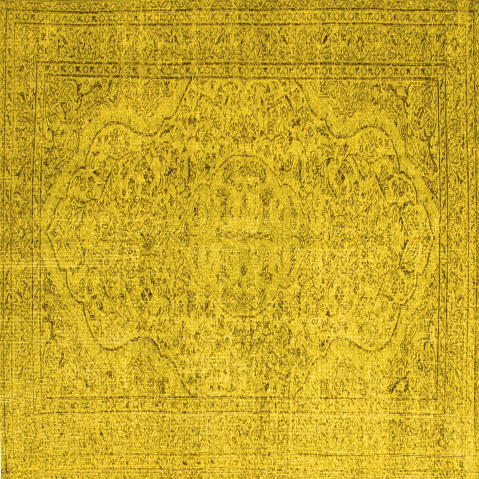 Square Abstract Yellow Contemporary Rug, con547yw