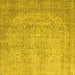 Square Abstract Yellow Contemporary Rug, con547yw