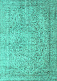 Abstract Turquoise Contemporary Rug, con547turq