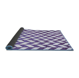 Sideview of Abstract Blue Contemporary Rug, con548blu