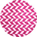 Round Abstract Pink Contemporary Rug, con548pnk