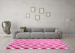 Machine Washable Abstract Pink Contemporary Rug in a Living Room, wshcon548pnk