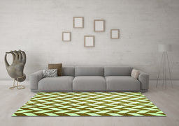 Machine Washable Abstract Green Contemporary Area Rugs in a Living Room,, wshcon548grn