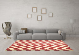 Machine Washable Abstract Brown Contemporary Rug in a Living Room,, wshcon548brn
