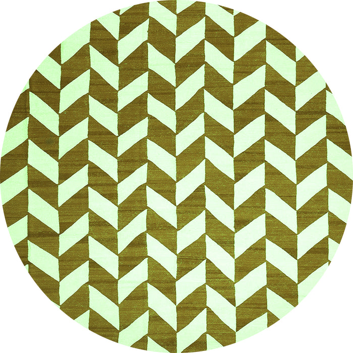 Square Abstract Green Contemporary Rug, con548grn