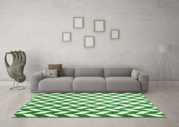 Machine Washable Abstract Emerald Green Contemporary Area Rugs in a Living Room,, wshcon548emgrn