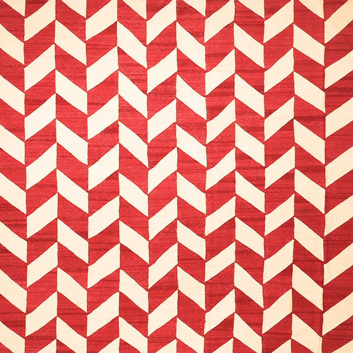 Serging Thickness of Abstract Orange Contemporary Rug, con548org