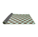 Sideview of Abstract Turquoise Contemporary Rug, con548turq