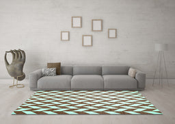 Machine Washable Abstract Turquoise Contemporary Area Rugs in a Living Room,, wshcon548turq