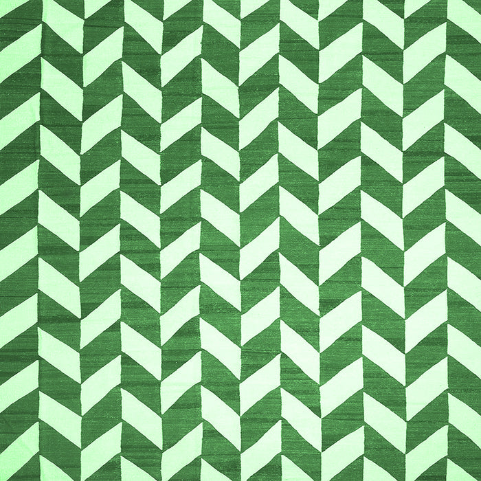 Square Machine Washable Abstract Emerald Green Contemporary Area Rugs, wshcon548emgrn