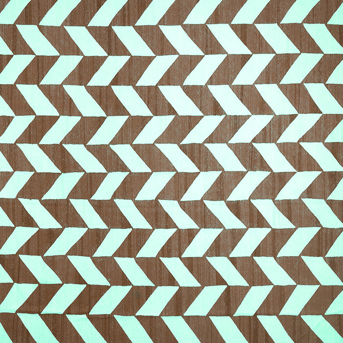 Square Abstract Turquoise Contemporary Rug, con548turq